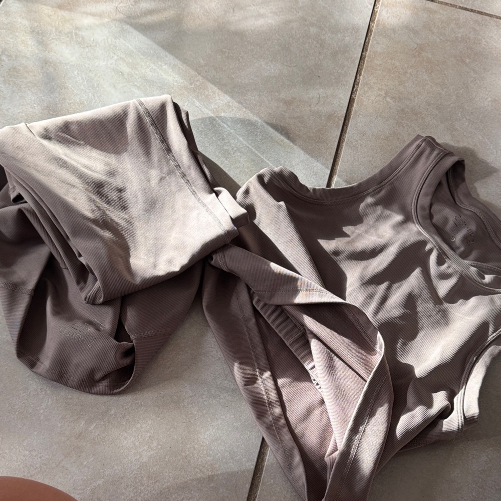 Z Supply Taupe Tank and Leggings Set